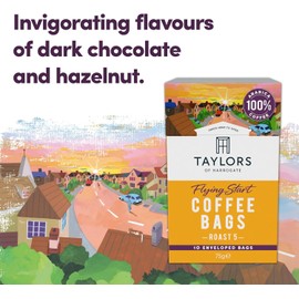 Taylors of Harrogate Flying Start Coffee Bags 10 Enveloped Bags, 75g