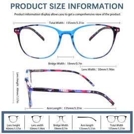 COJWIS 4 Pack Multifocus Progressive Reading Glasses for Women- Bifocal Computer/Book Men Readers Blue Light Blocking With Spring Hinge(Mix-4C,1.0x)