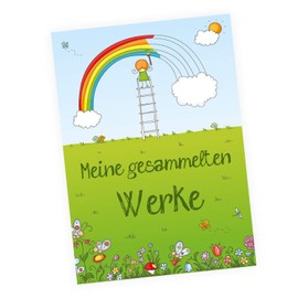 A4 Portfolio Folder with Magnetic Closure "Meine gesammelten Werke" Rainbow Organiser Folder School Nursery
