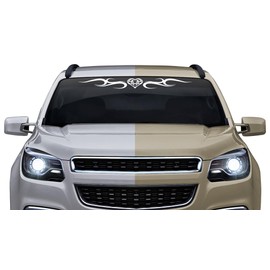 Sticky Creations Heart Decal Sticker Windshield Window Banner Vinyl Graphic Tribal Swirl Scroll Decoration Car Truck SUV Vehicle Front Rear Back 36"x4.25"+ (Design #134-05)