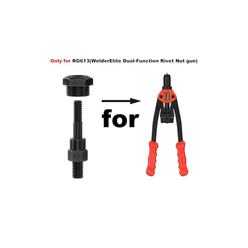WelderElite Mandrels 1/4-20 (Accessories Dual-Function Rivet Gun RG613)-Only for RG613