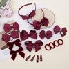 phnydreg Girl Dark Red Hair Bow Accessories 18 Pieces Uniform