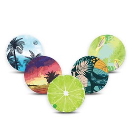 ExpressionMed - Adhesive Patch for Libre 3 Overpatch (5-Pack) - Made in The USA, Waterproof, Split Backing, CGM Tape (Tropical Paradise)