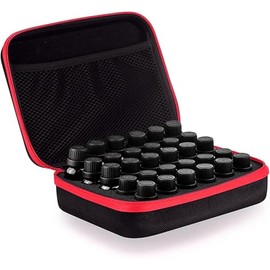 DHXYZZB Essential Oils Carrying Case Holds, 30 Bottles 5ml, 10ml, 15ml Bottles Storage Organizer Bag Hard Shell EVA (Red)