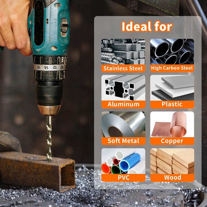 ENERTWIST Cobalt Drill Bit Set, 99Pcs HSS Twist Jobber Drill