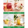 Ferenando 12 Pcs Coloured Long Plastic Spoons 18.5cm with 6