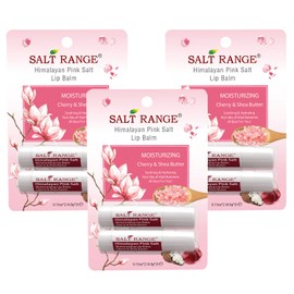 Natural Solution Lip Balm, Formulated with Cherry & Organic Shea Butter, Moisturizing Lip Care Multipack, Hydrating Moisturizer for Dry Lips, Organic Chapstick- 3 Count,6 Pieces