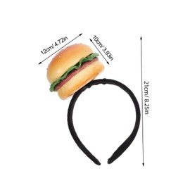 ADOCARN Novelty Hamburger Headband for Parties Funny Food Shape Hair Accessory Creative Cosplay Burger Headgear for Girls Adjustable Size