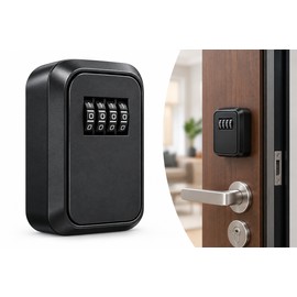 4-Digit Combination Key Lock Box for Door – Easy Peephole Installation Key Storage for Renovations, Apartments & Shared Homes