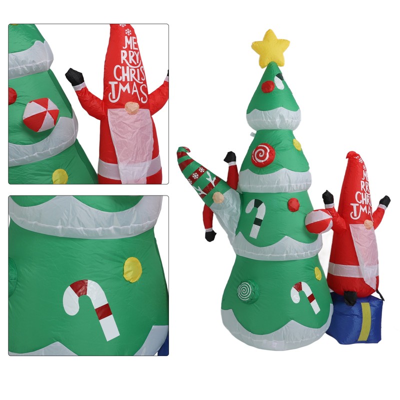 1.8m Dwarf and Christmas Tree Inflatable Decoration IP44 Christmas Outdoor