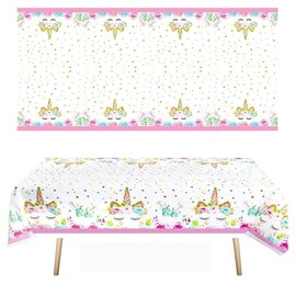 MORAINJAY Unicorn Tablecloth, 137 x 274 cm Princess Tablecloth, Pink Unicorn Tablecloth for Birthday Party Decoration, Unicorn Birthday Theme Party, Unicorn Costume Party for Children, Girls Party