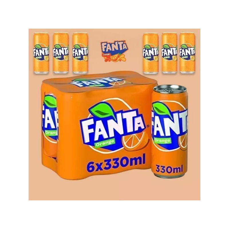 Fanta European FANTA Orange Soda Soft Drink- 6pack 330ml/each With