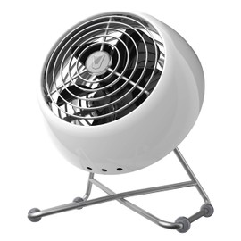Vornado VFAN™ Mini Modern Vintage Fan, Retro Metal Air Circulator, Fan for Desk & Bedside, 2 Speeds, Adjustable Tilt, Personal Cooling with Targeted Airflow, Quiet Fan, Ice White