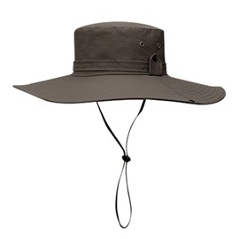 Bucket Hat Wide Brim UPF50+ Breathable Water Repellent with Adjustable Drawstring Sun Hat for Men Hiking Camping Beach Coffee