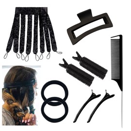 PLATEYTR 9 PCS No Heat Curls Set with Detachable & Adjustable Strips - Overnight Hair Rollers for Long & Short Hair