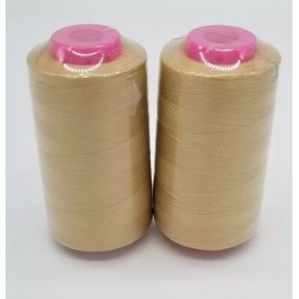 NICE FABRICS 2-Pack LIGHT GOLD Serger Sewing Machine Thread 6000 YDS Cone T27 S2 Quality