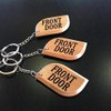 Front Door Key Tag Engraved Wooden Keyring Keychain Made to