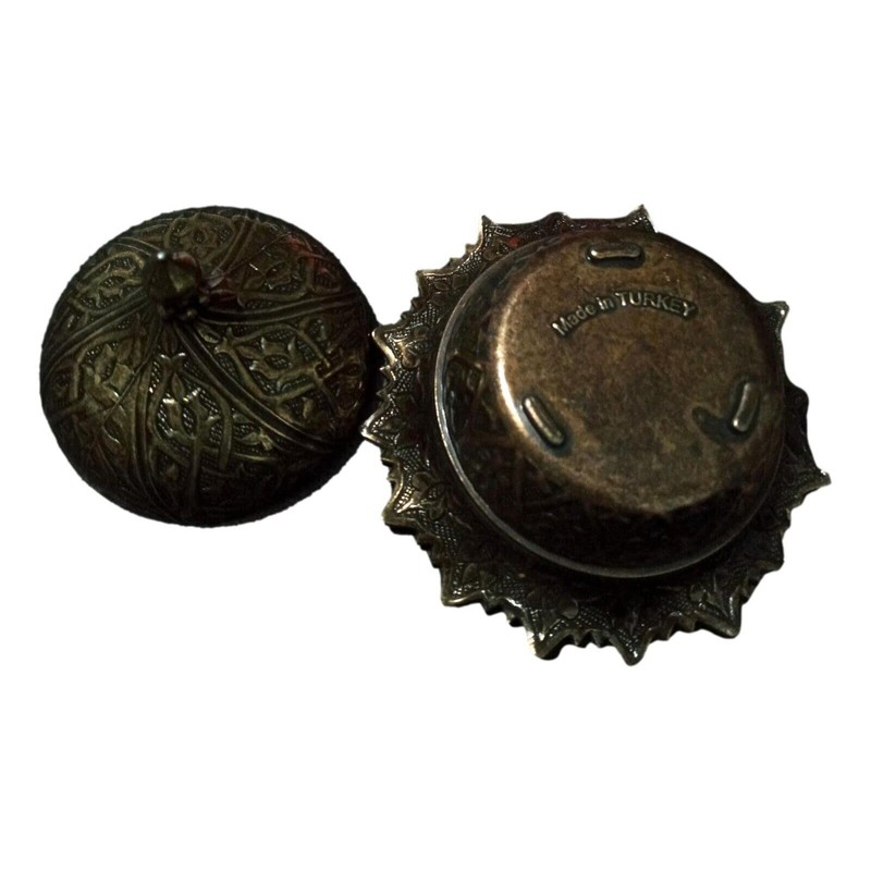 Traditional Turkish Delight Sugar Candy Bowl with lid Decorative Metal