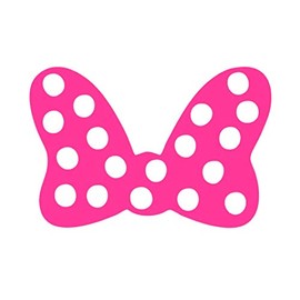 Cute Mouse Vinyl Sticker Decals (Pack of 2) for Car Bumper Window Laptop Tablet Phone (6" x 4", HOT Pink)