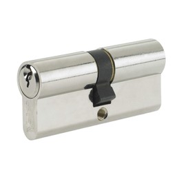 40/45 Nickel Plated Yale Euro Cylinder with 3 x Keys Standard 6-Pin Security Euro Profile Barrel Door Lock for uPVC Multpoint Mechanisms 85mm overall