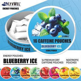 LyvWel Energy Pouches (1 Pack) (56mg fuel/pouch) energy Decky + lip pillow+ pre-workout+caffeine pouches - Flavor: MANGO (1 CAN)