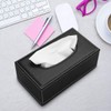 Uandhome Leather Tissue Box, Black Rectangle Tissue Paper Holder Box