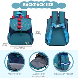 LJCZKA Children's Backpacks Dinosaur, Toddler Backpack Boy Dinosaur with Chest Strap, Toddlers Rucksack Waterproof for Age 3-6