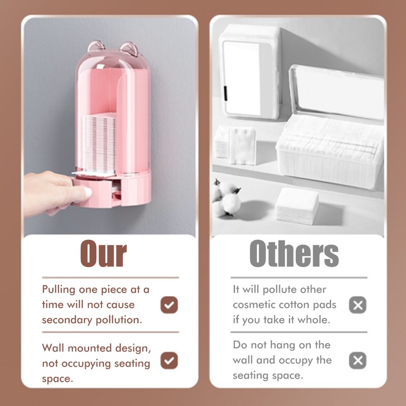 Automatic Cotton Pad Dispenser Press Out Makeup Cotton Holder Dispenser