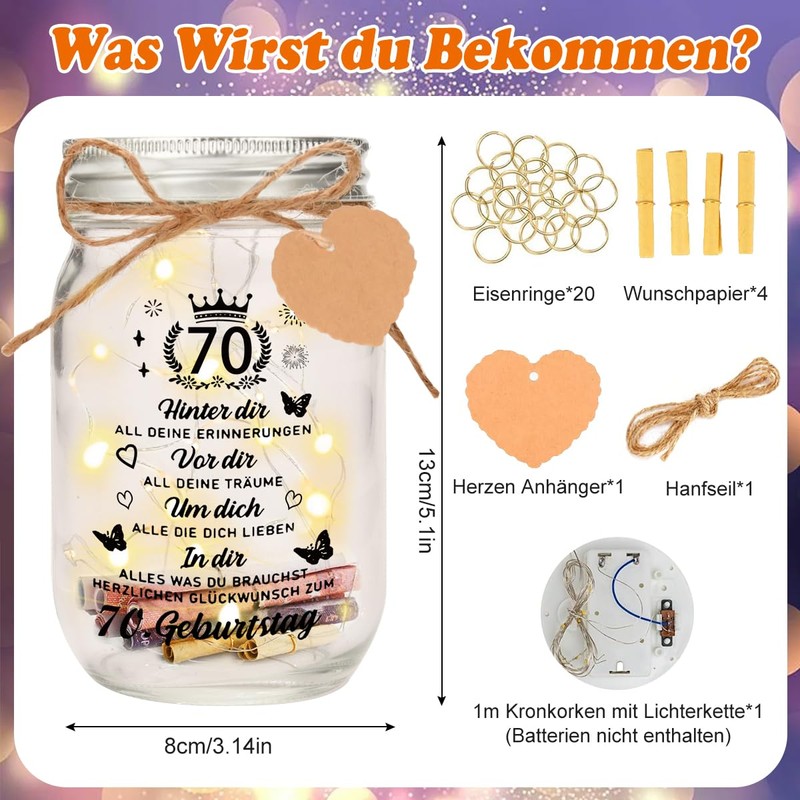 XM-mengpanwei LED Bottle Light Money Gifts Birthday 70th