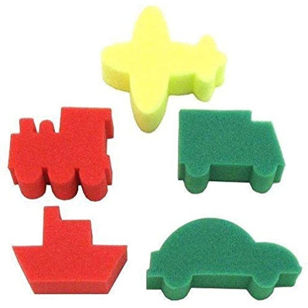 Anthony Peters Sponge painting stamper shapes - Transport theme - Pack of 5 shapes - Childrens arts and crafts, AP/012/SPT