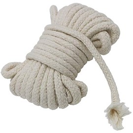 Jukway Cotton Cord 5 mm Round Cord Braided Rope Made of Natural Cotton - Multi-Purpose Cord for Sewing Bundling, DIY Crafts Decoration - Raw White (5 Metres)