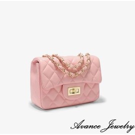 AVANCE Chain Bag, Cross-body, Shoulder Hanging, Black, Beige, Pink, White, Women's, Simple, Formal (Black)