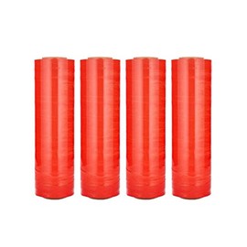 PSBM Orange Stretch Wrap, 4 Pack, 18 Inch x 1500 Feet, 63 Gauge, Tinted/Transparent Hand Stretch Film Rolls for Packaging Moving Packing Pallets