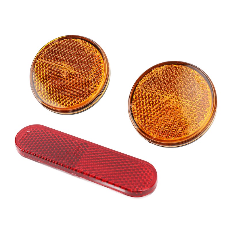 Bicycle Round Reflectors Improved Visibility Universal Fit License Plate Reflector