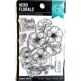 Hero Arts Nasturtium Flower Florals 3x4" Poly Clear Stamp Set by Hero Arts CM263 NEW!