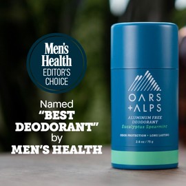 Oars + Alps Deodorant for Men & Women, Aluminum Free Deodorant for Men, Dermatologist Tested, Clean Ingredients, Vegan, Long Lasting, Odor Protection, Eucalyptus Spearmint, 1pk