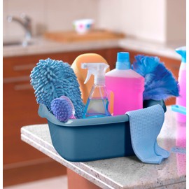 TENLITE SET OF 2 Large Rectangular Washing Up Bowl with large Dish Drainer For Kitchen Utensils - (Midnight Navy)