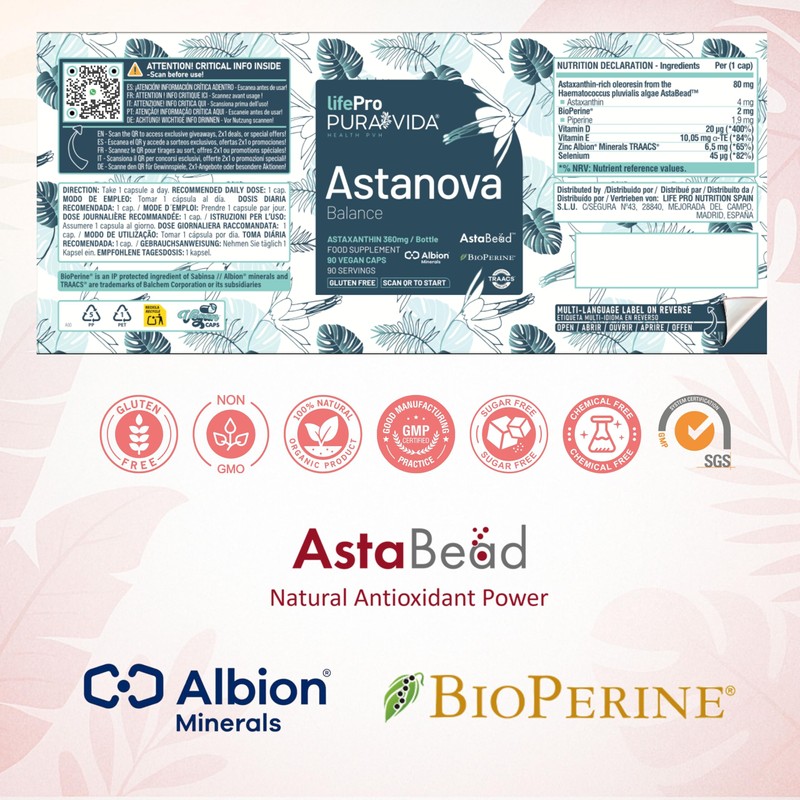 Astaxanthin High Dose Astanova - 80mg AstaBead (4mg Pure Astaxanthin)