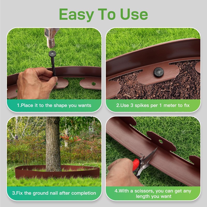SweetBin Landscape Edging Kit, 2 Inch Tall 33FT Garden Landscape