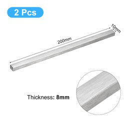 uxcell 304 Stainless Steel Flat Bar, 5/16" Thickness 3/8" Width 8" Length Brushed Finish Trim Strips Sheet for Kitchen DIY Craft Making 2pcs