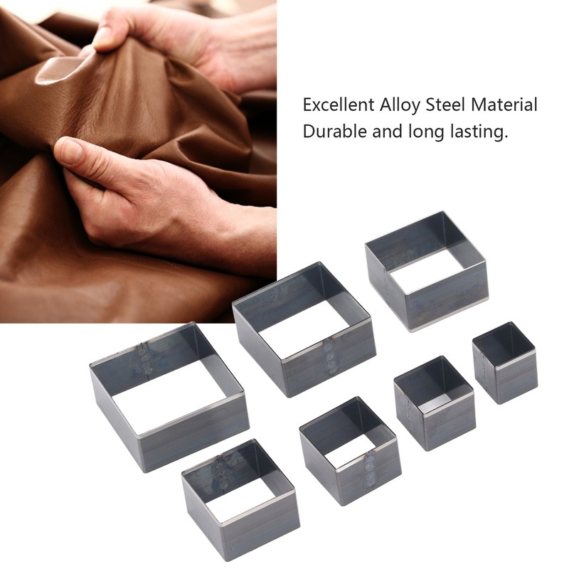 7PCS Leather Cutting Dies Set Square Shape Leather Punching Die