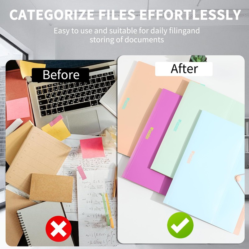 Sworld Expanding File Organizer with 6 Pockets, Accordion File Folders