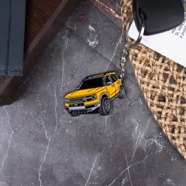 Four Wheel Beast Bronco Sport Keychain compatible with Ford Bronco Sport Accessories 2023 2024 4 - Cyber Orange