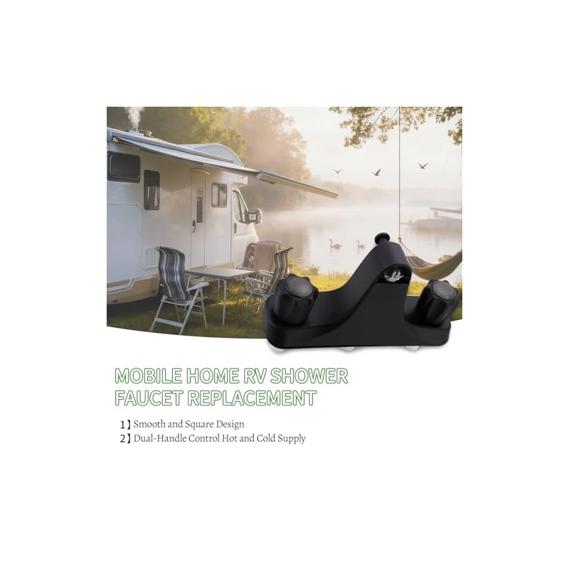 Mobile Home RV Tub Shower Center-Set Faucet, 8 inch, 2-Handle