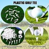 BOXOB 100pcs Plastic Golf Tees, Length 4-Prong White Bulk Golf