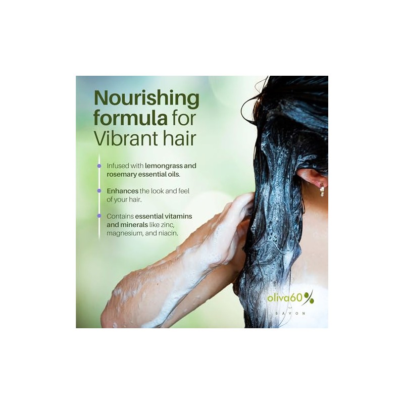 Shampoo en barra de Oliva. Oliva60. Cabello normal a graso.
