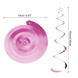 sourcing map 18 Pcs Light Pink Party Hanging Swirls Single Strip Hanging Decorations 27.6 inch Foil Swirling Hanging Plastic Ceiling Streamers for Birthday Party with Hang Tag String,Hook