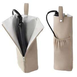 Jravezt ヘアアイロン ケース 収納 カールアイロン収納 耐熱 300度 熱いまま収納できる 吊り下げ ヘアアイロンポーチ コード収納ポケット付き 持ち運び 旅行用 (ベージュ)