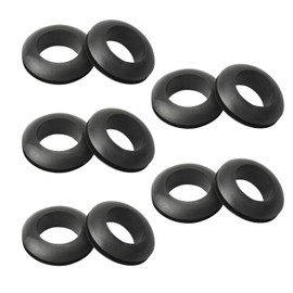 Fielect Rubber Grommet 100Pcs 16mm Inner Dia Oil Resistant Armature Rubber Grommets for Wiring Cable Black