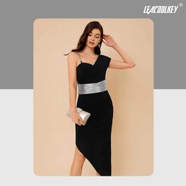 LEACOOLKEY Women Wide Leather Belt for Dress Wide Elastic Stretchy Belt for Women Obi Belt Wide Cinch Belt Thick Belt,Silver，Suit for Waist Size 25"-29"